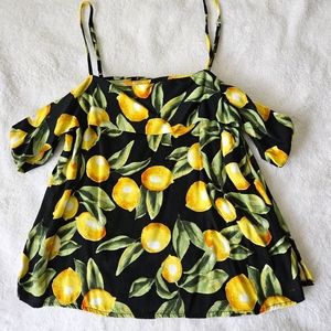 Black Lemon Off Shoulder Top